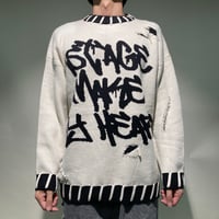 ステッチクラッシュクルーニット