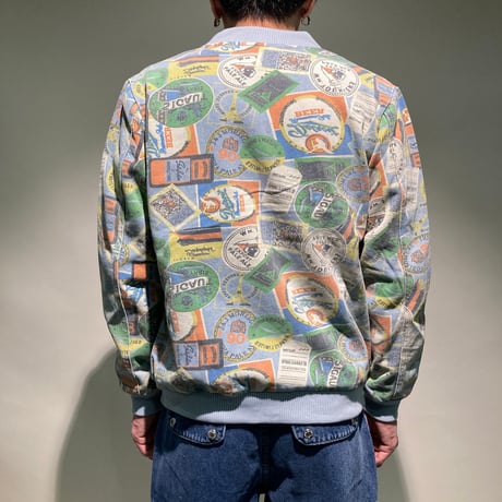 ワッペンプリントボンバーデニムブルゾン