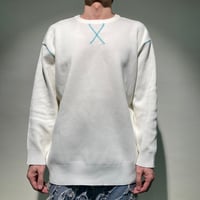 ANTIHIDROTIC STITCH配色クルーニットソー(ホワイト)