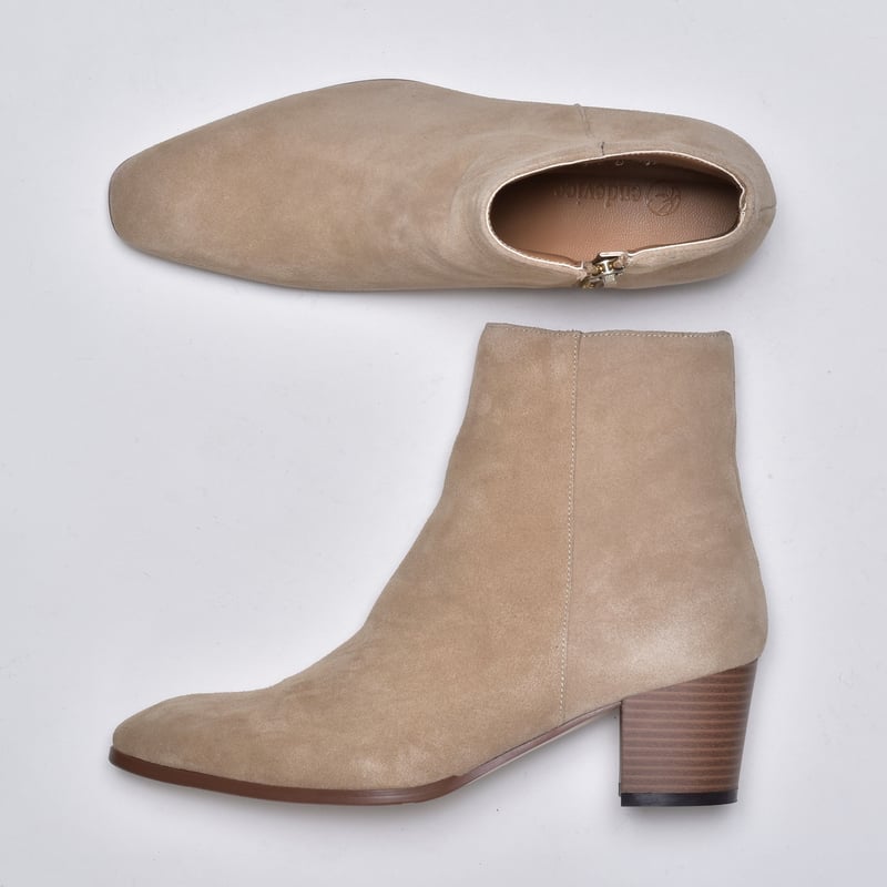 ヒールブーツ(ベージュスエード) | HOS NOW