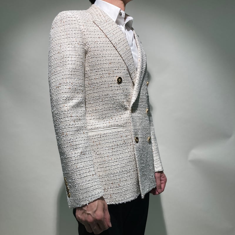 ツイードダブルジャケット(ホワイトメランジュ) | HOS NOW