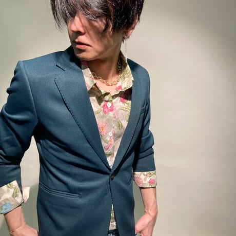 ローズ総柄シャツ