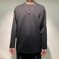 モダール混ポンチネックレスTEE(ブラック)