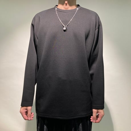 モダール混ポンチネックレスTEE(ブラック)