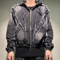 デニムフーディーライダースブルゾン