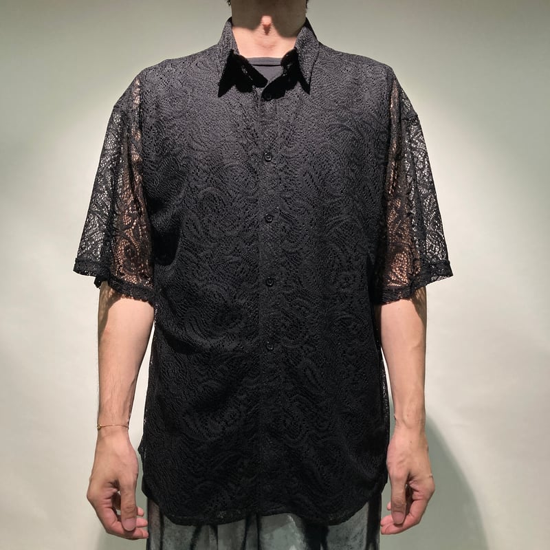 ペイズリーレースシャツS/S(ブラック) | HOS NOW