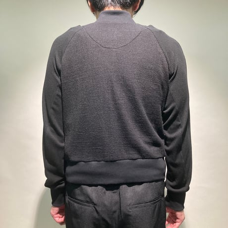 ボンバージャージノーカラーショートブルゾン
