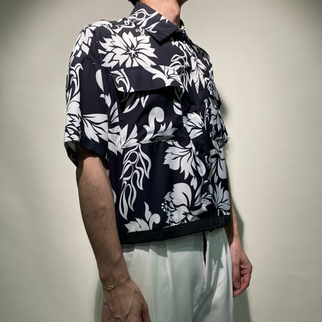 ハイビスカス柄CPOショートシャツ