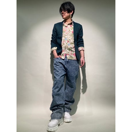 ローズ総柄シャツ