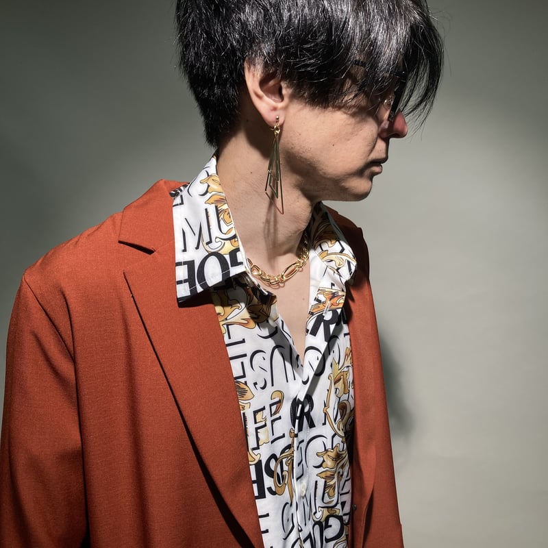 バロック柄総柄シャツ(ホワイト) | HOS NOW バロック柄総柄シャツ(ホワイト) | HOS NOW
