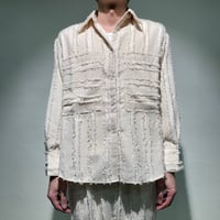ストライプフリンジCPOシャツブルゾン