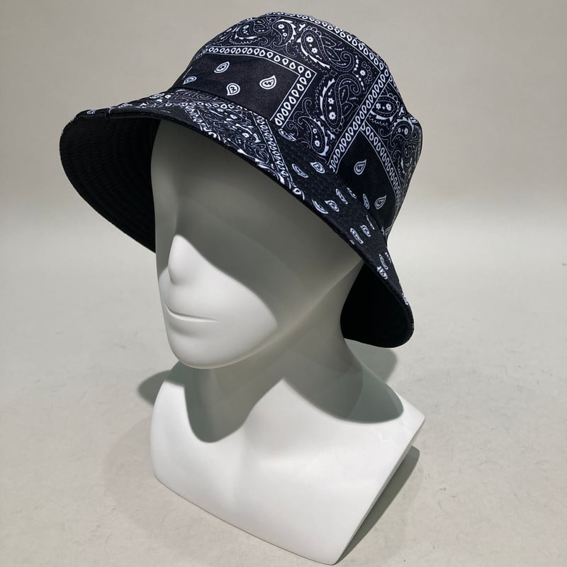 バンダナ柄リバーシブルバケットハット(ブラック) | HOS NOW