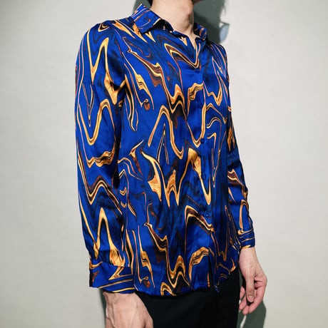 レトロマーブル総柄シャツ