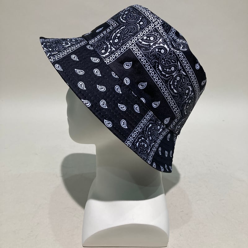 バンダナ柄リバーシブルバケットハット(ブラック) | HOS NOW