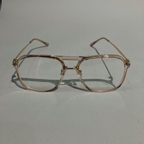 クリアフレームワタリ付レトログラス(ピンクゴールド)