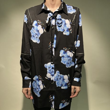 NODRUG総柄ZIPシャツ