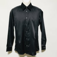 レギュラーカラータイトドレスシャツ(ブラック)