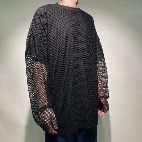 アンサンブル メッシュL/S TEE(ブラック)