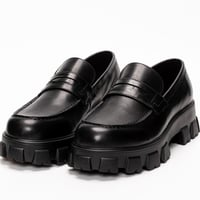 ハイソールUチップコインローファー(ブラック)
