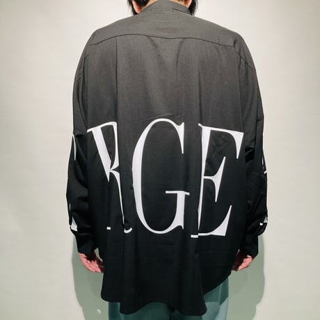 エステルストレッチロゴBIGシャツ(ブラック)