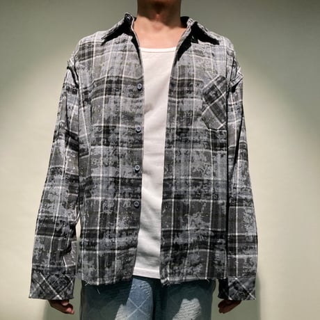 ダスティプリントチェックシャツL/S