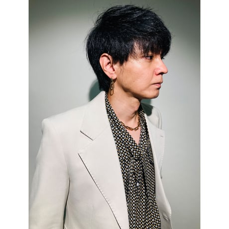 小紋柄ボウタイシャツ