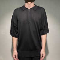 ZIP UPバルーンニットポロ