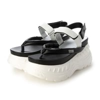 【在庫問い合わせ商品】厚底トングサンダル(ブラック×ホワイト)