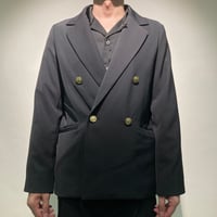 ダブルブレステットアンコンストラクテットジャケット(ブラック)