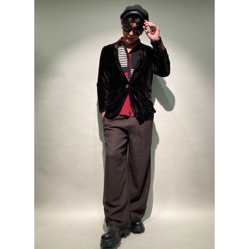 ベロアアンコンストラクテッドシャツジャケット | HOS NOW