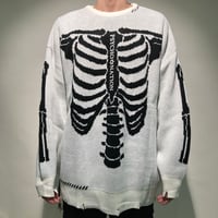 ハンドステッチボーンクルーニット(ホワイト)