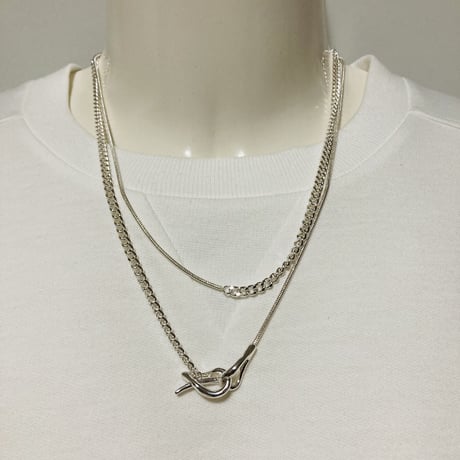 2wayロングチェーンマントルネックレス(シルバー)