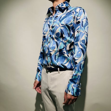 ジャガードプッチ柄シャツ(ブルー)