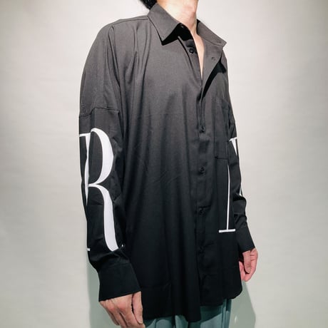エステルストレッチロゴBIGシャツ(ブラック)