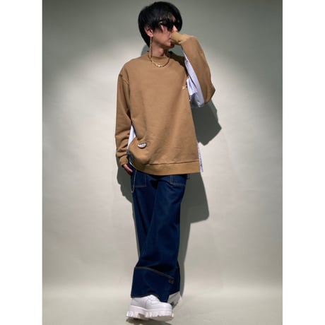 ロールアップ切替INDワイドデニム