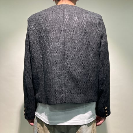 ツイードノーカラーショートジャケット
