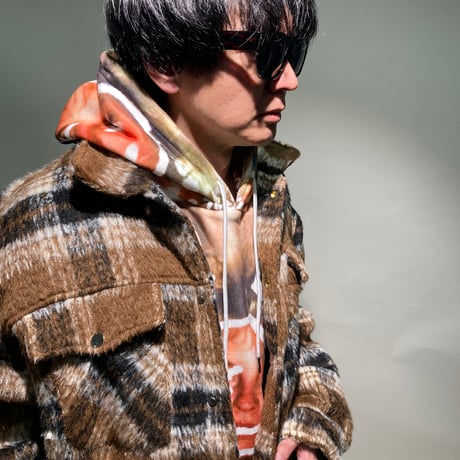 モヘアチェックショートブルゾン