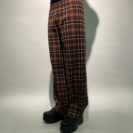 イージープリーツチェックパンツ