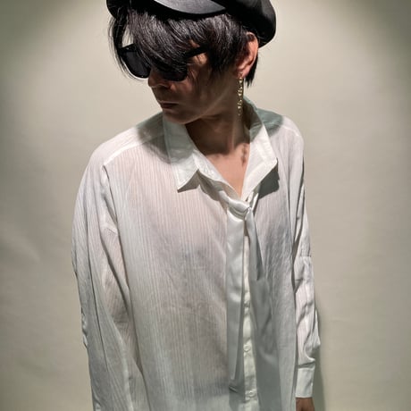シャドーストライプシアーオーバーシャツ