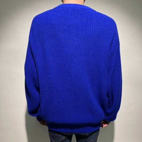 ハイバルキーニットカーディガン(ブルー)