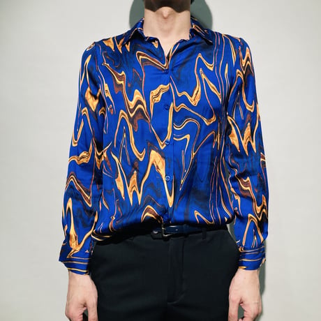 レトロマーブル総柄シャツ