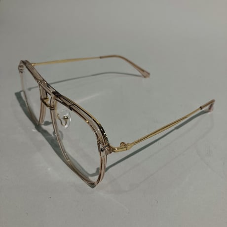 クリアフレームワタリ付レトログラス(ピンクゴールド)