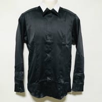 衿切替デザインシャツ(ブラック)
