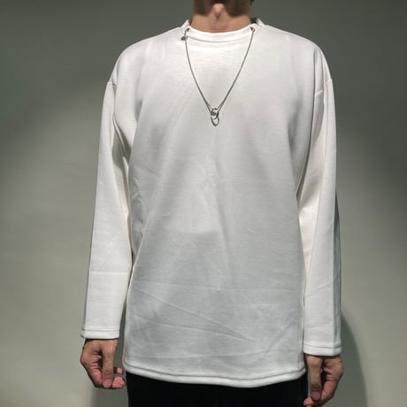 モダール混ポンチネックレスTEE(ホワイト)