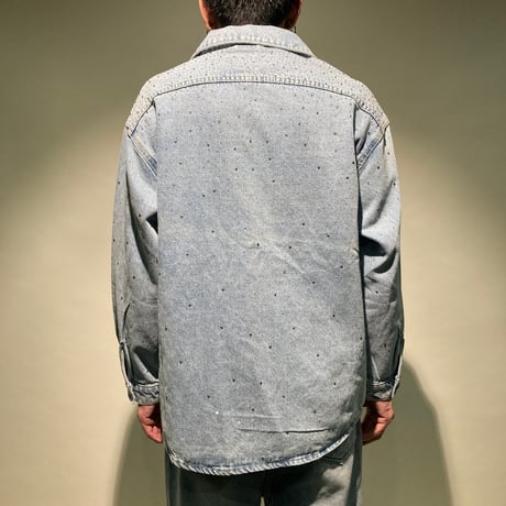 ビジュウオーバーデニムシャツブルゾン