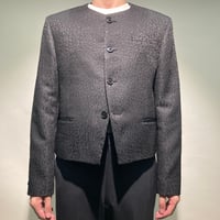 ジャガードノーカラーショートジャケット