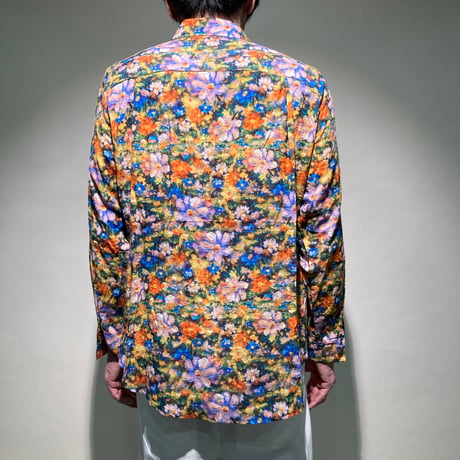 綿麻小花総柄シャツ
