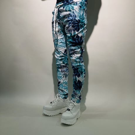 花柄シュリンクイージーパンツ