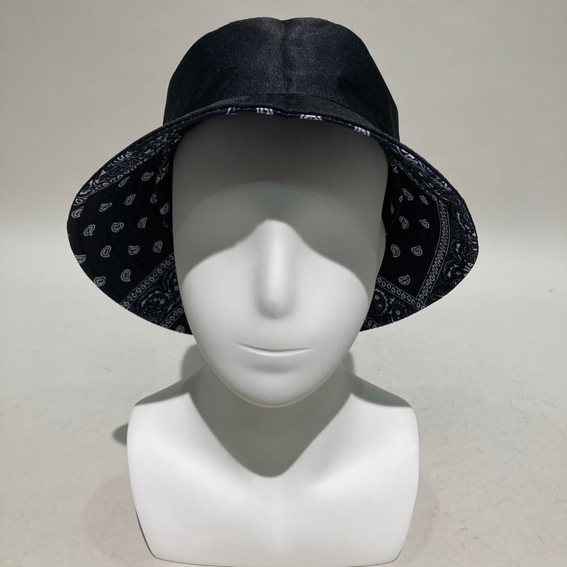 バンダナ柄リバーシブルバケットハット(ブラック) | HOS NOW