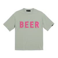 着るBEER × BAK コラボTシャツ　5.6oz ビッグシルエット〈セージ〉